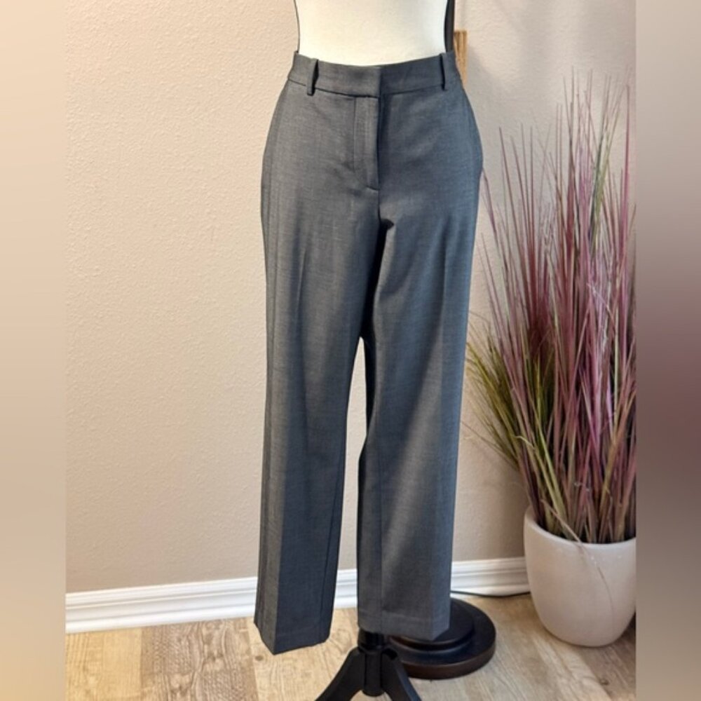 Ann Taylor Pants Dark Gray The Ankle Curvy Fit Mid Rise Slim Leg Work Size 6